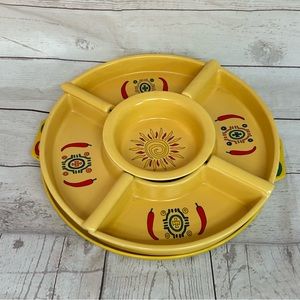 Chip Dip Condiment Appetizer Tray Southwest Sagaform Yellow Chili Peppers Sun